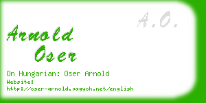 arnold oser business card